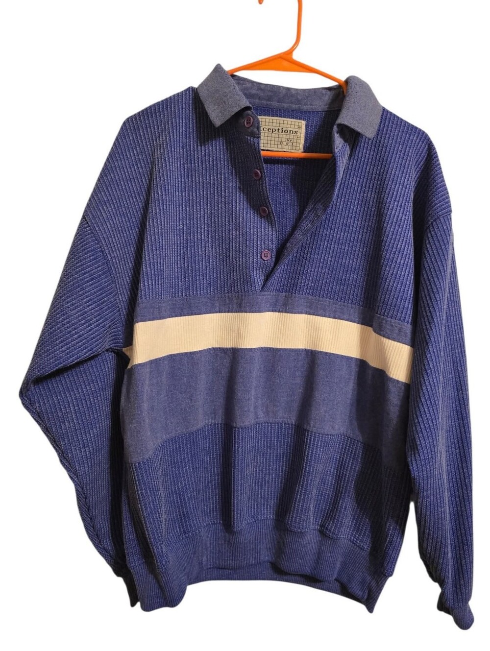 Vintage | Blue & Cream Textured Pullover